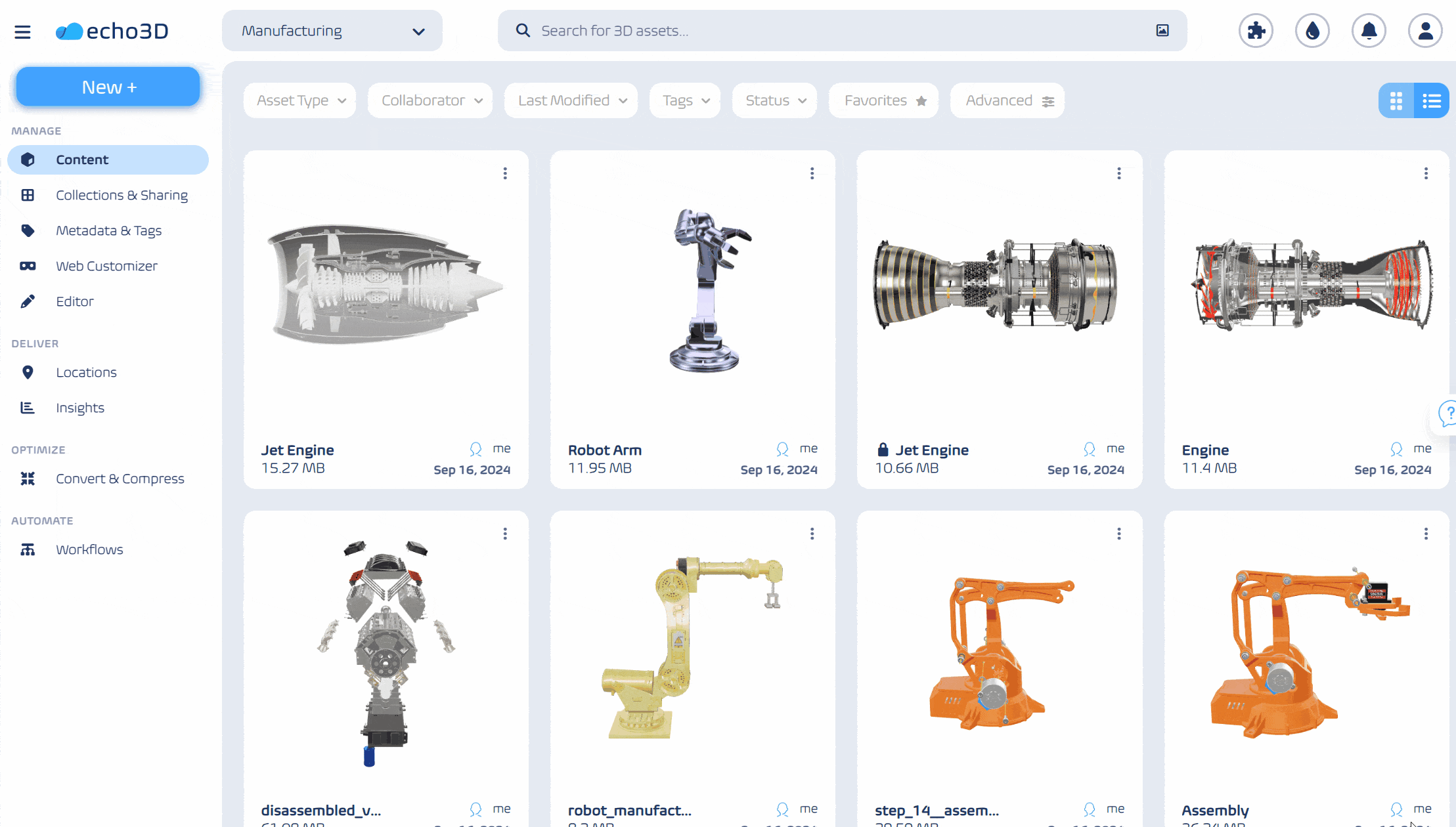 echo3D Dashboard - Visual Search