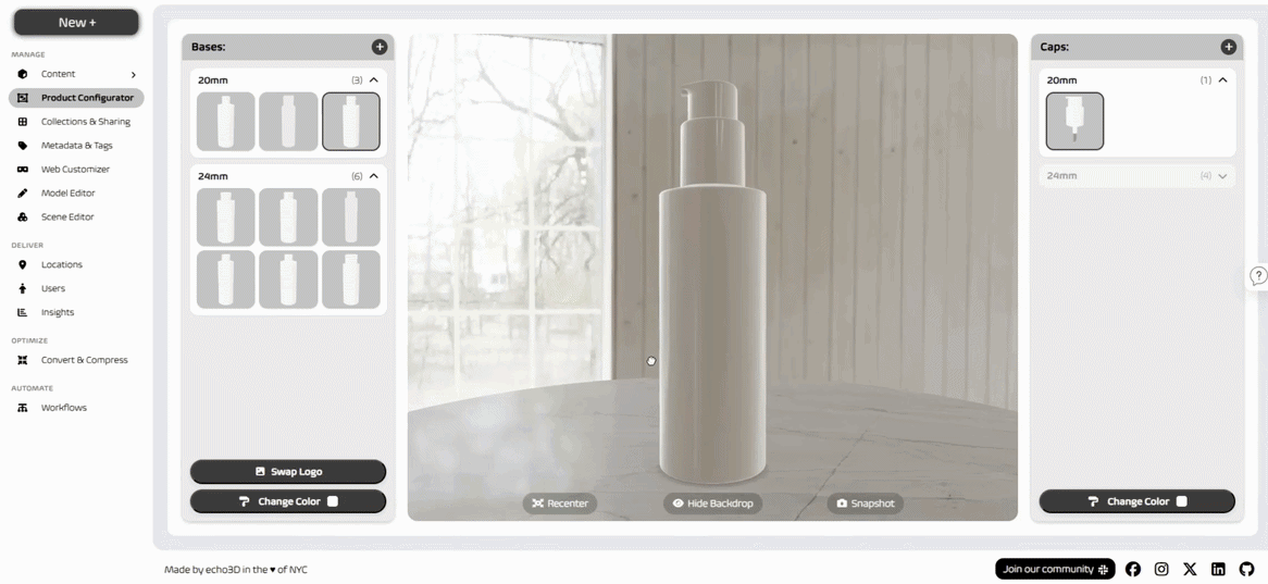 echo3D console